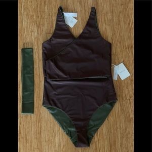 NWT Baiia swimsuit, brown and olive